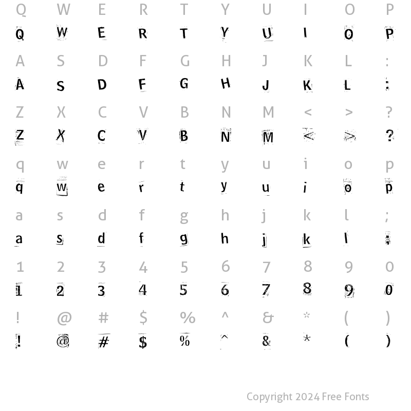 Character Map of HooskerDoo Doo