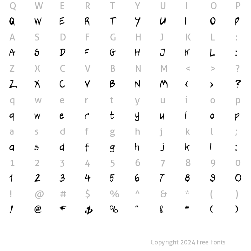 Character Map of Hooteroll_Jam Regular