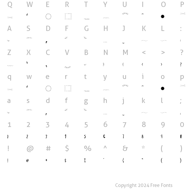 Character Map of Hopscotch Doodles Regular