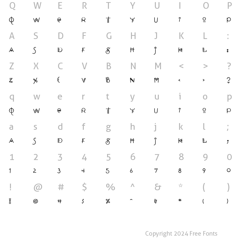 Character Map of Hopscotch Medium