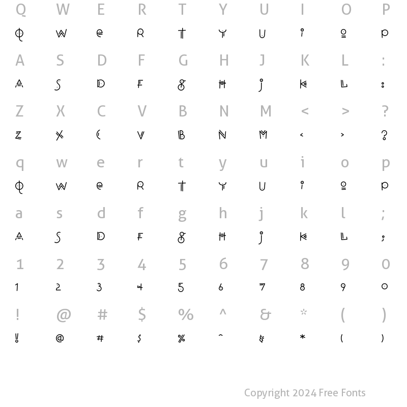 Character Map of Hopscotch Regular