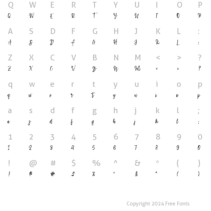 Character Map of Horbelly Regular