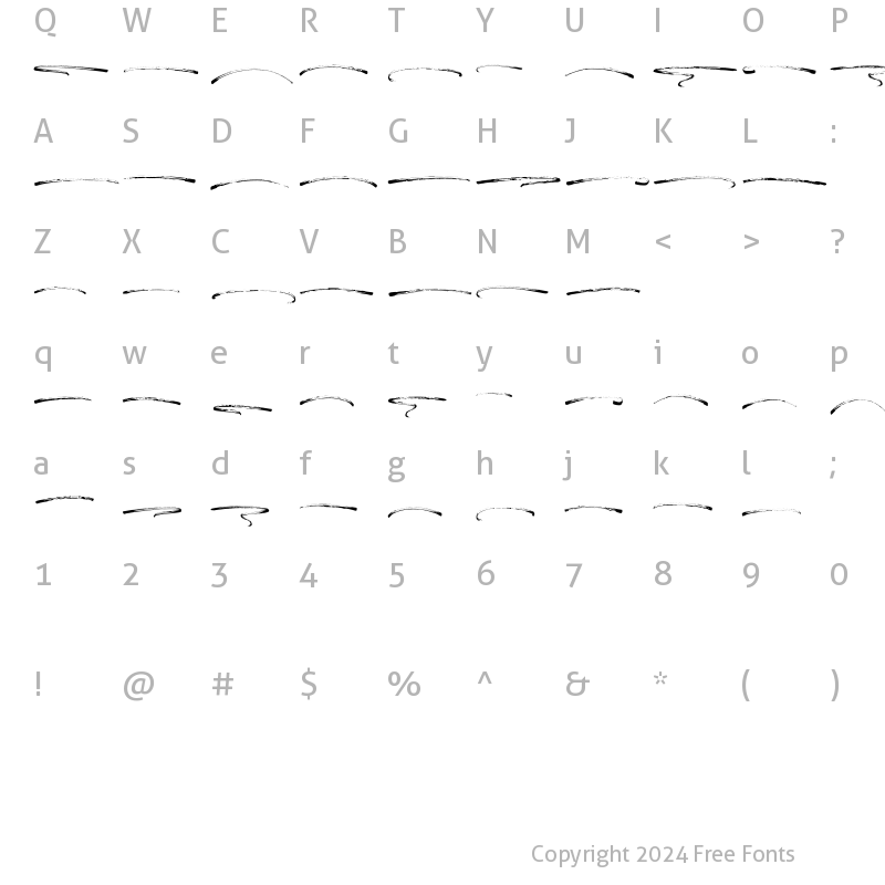 Character Map of Horbelly Underlines Regular