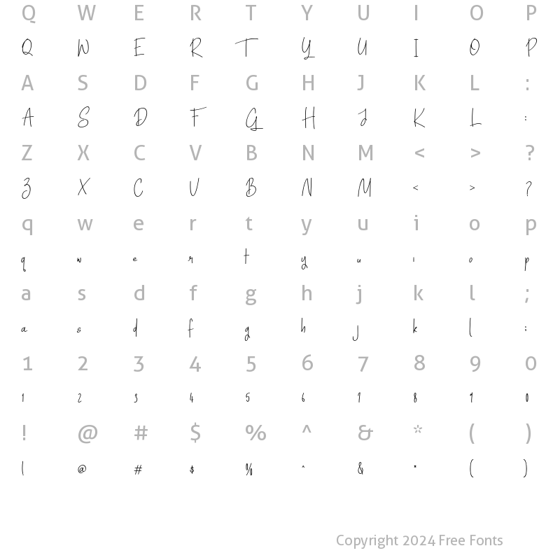 Character Map of Horizon Mountain Regular