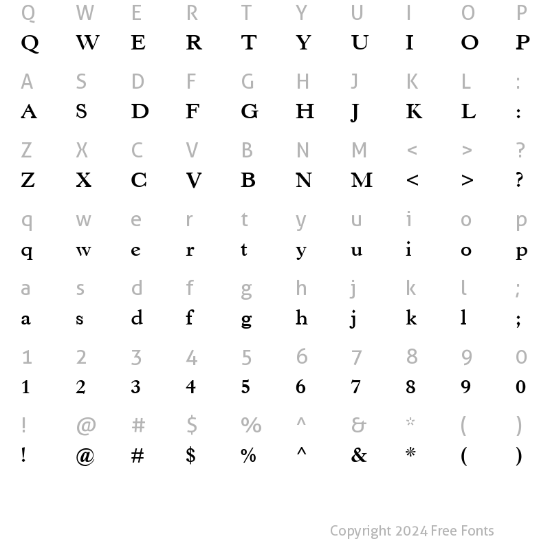 Character Map of HorleyOldStyleMT Bold