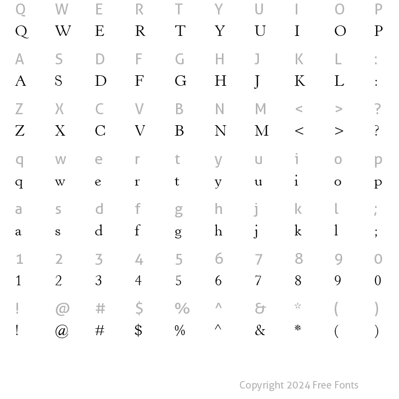 Character Map of HorleyOldStyleMT Roman