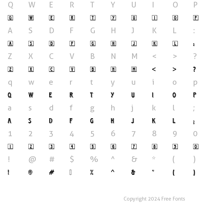 Character Map of Horndon Becker Initials Regular