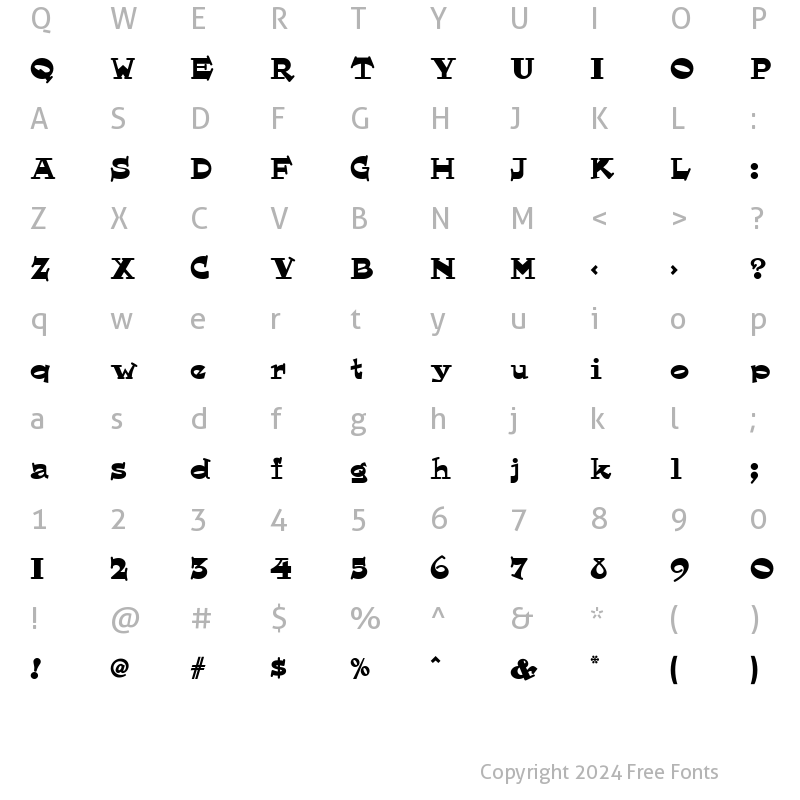 Character Map of Hornswoggled NF Regular