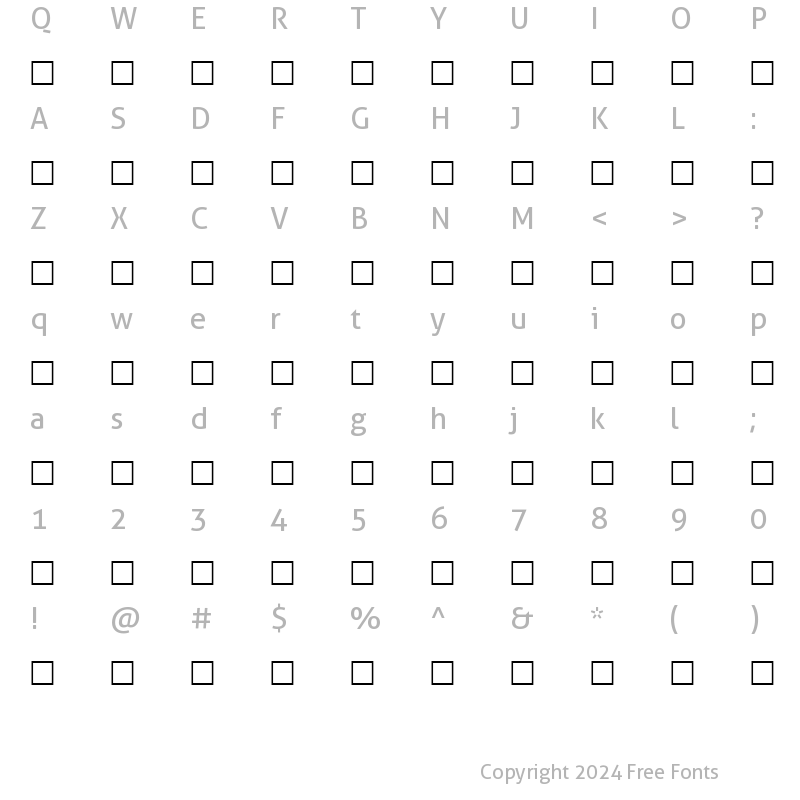 Character Map of HORSEMAN Regular