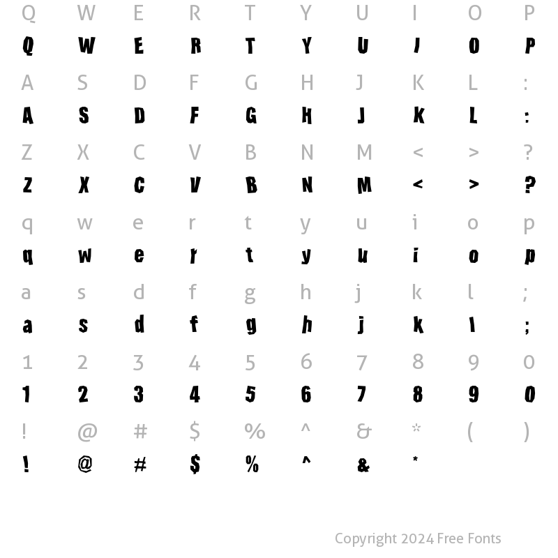 Character Map of Horseradish Regular