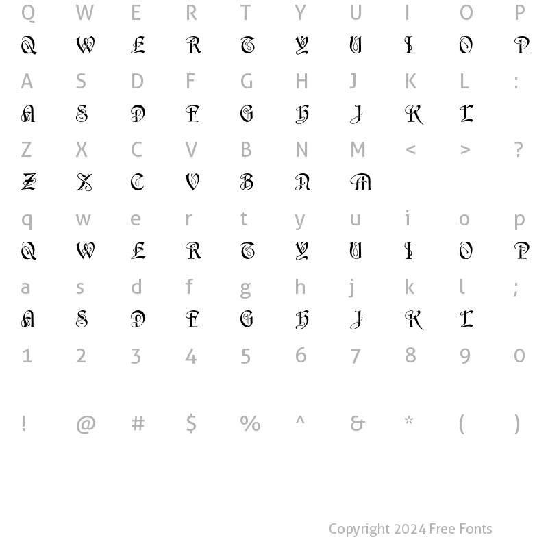 Character Map of HorstCapitals Regular