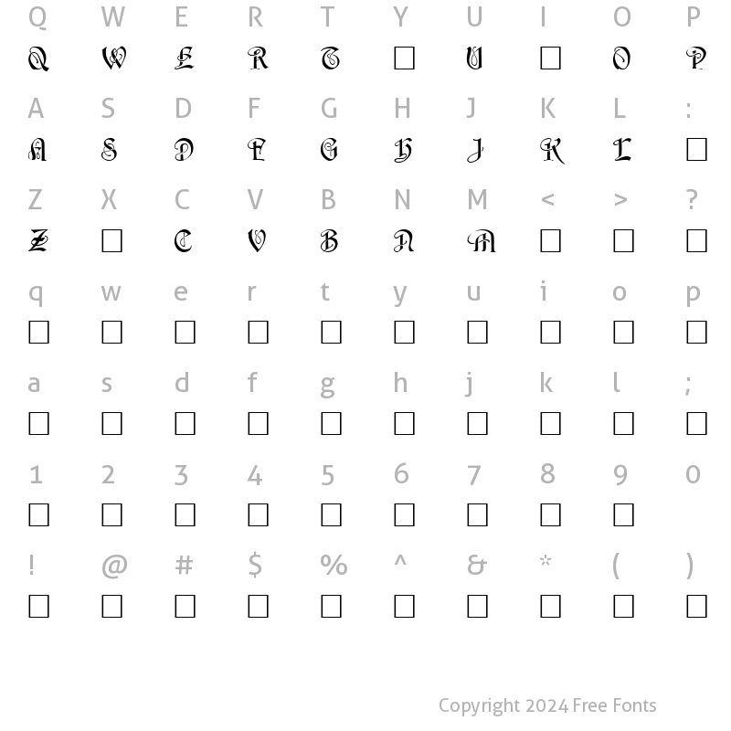 Character Map of HorstCaps Caps:001.001 Caps:001.001