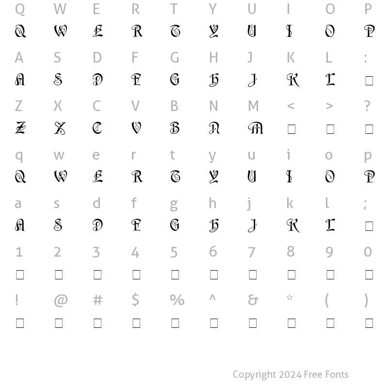 Character Map of HorstCaps Medium