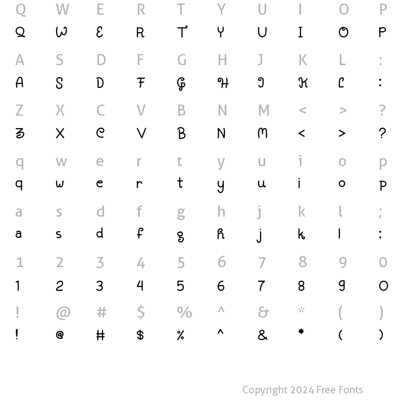 Character Map of HotCuby Regular