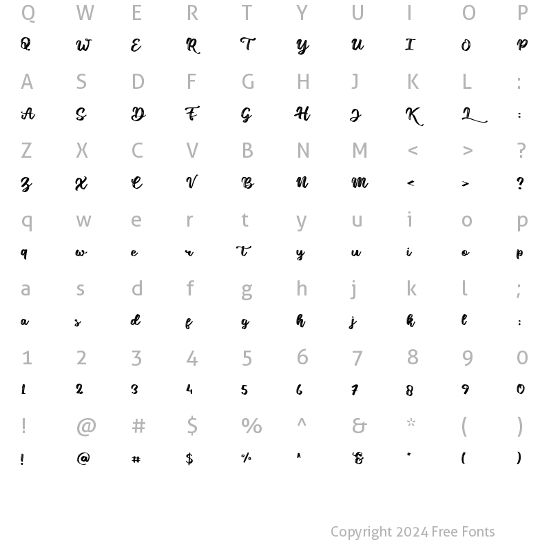 Character Map of Hotel Lorint Regular