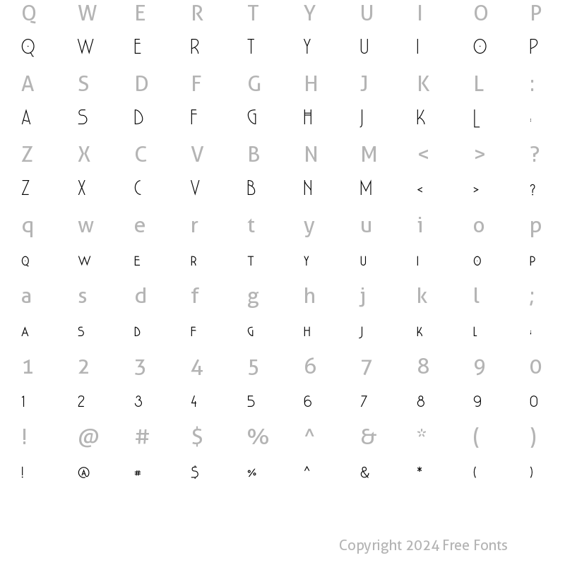 Character Map of Hotel Royal Regular