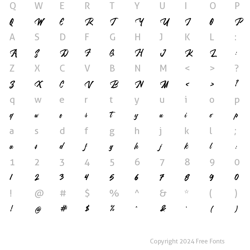 Character Map of Hotlight Regular