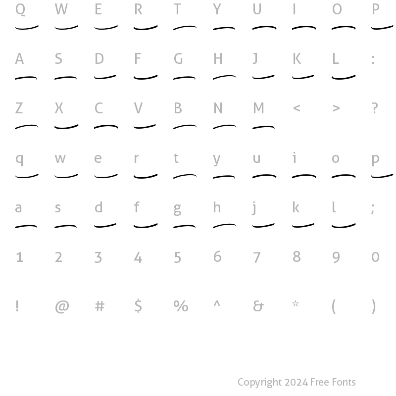 Character Map of Hotlight Swashes