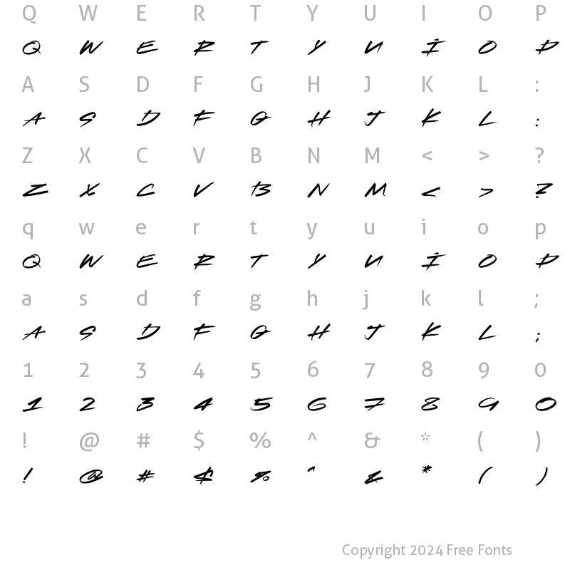 Character Map of Hotliner Regular