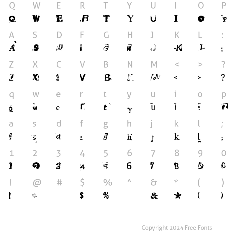 Character Map of HotPlate LT Std 8