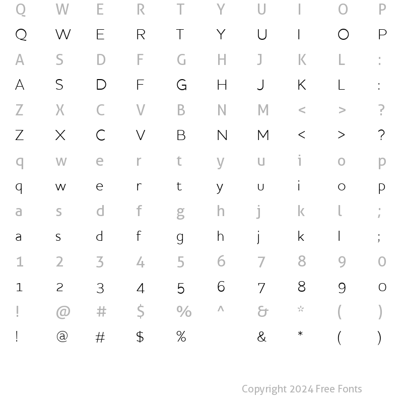 Character Map of HouschkaAltLight Regular