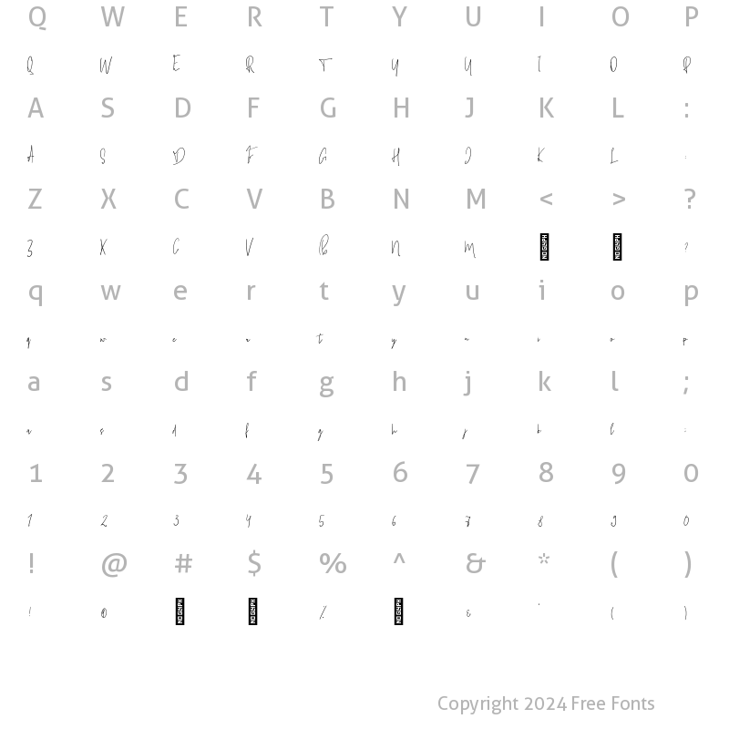 Character Map of House_of_Mouse Regular