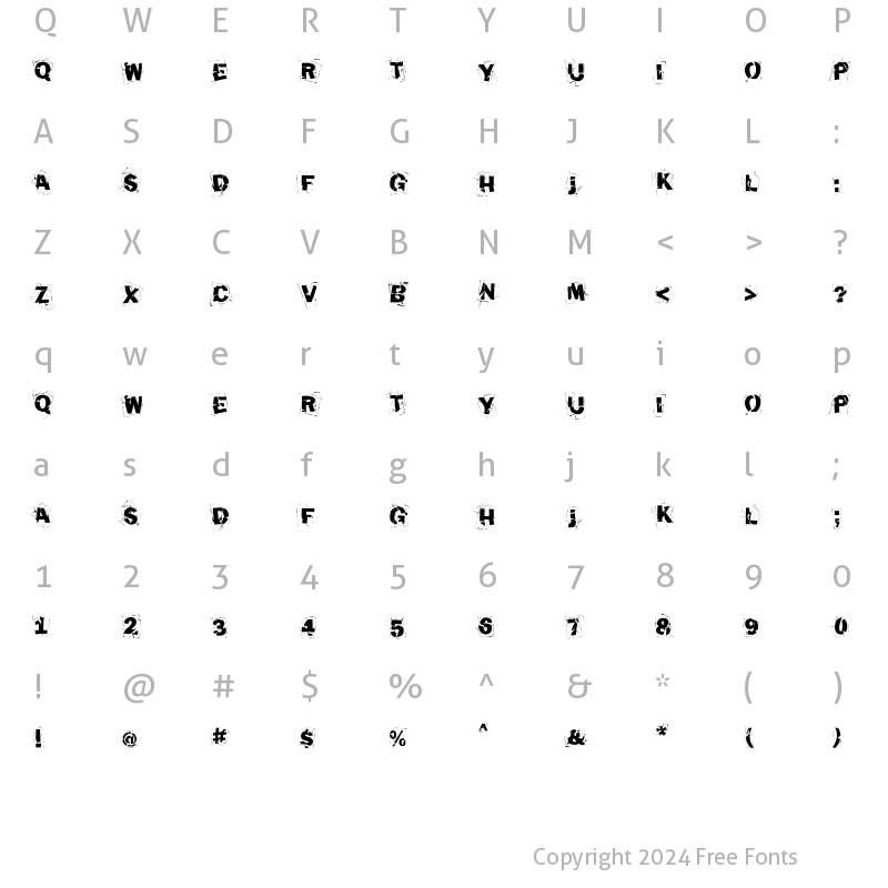 Character Map of Housearrest Medium