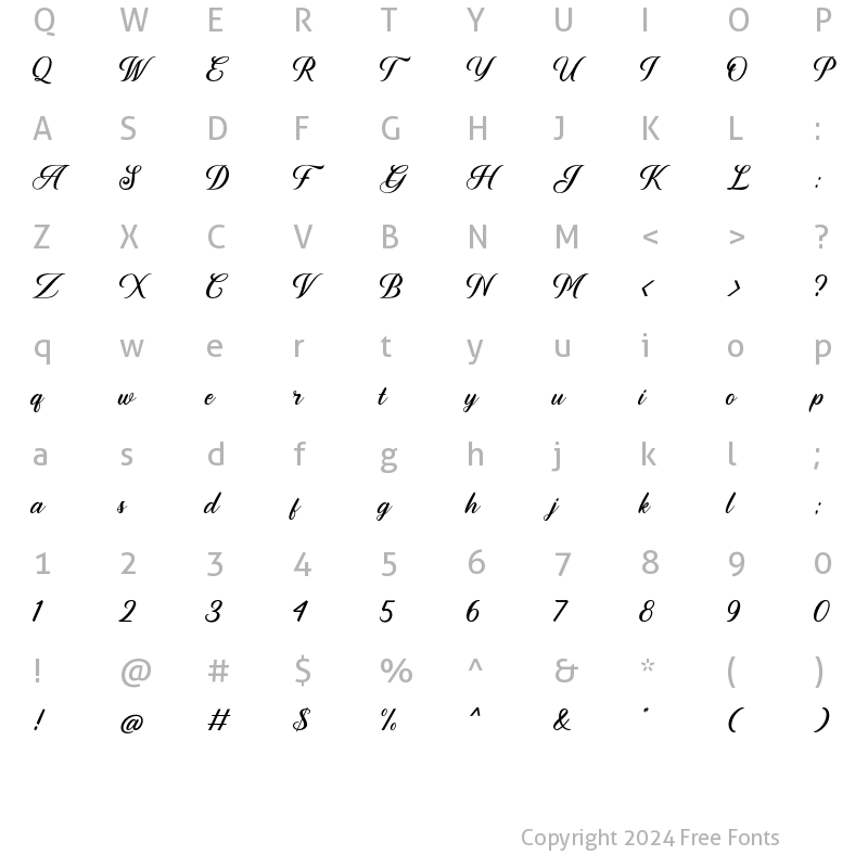 Character Map of Houseback Regular