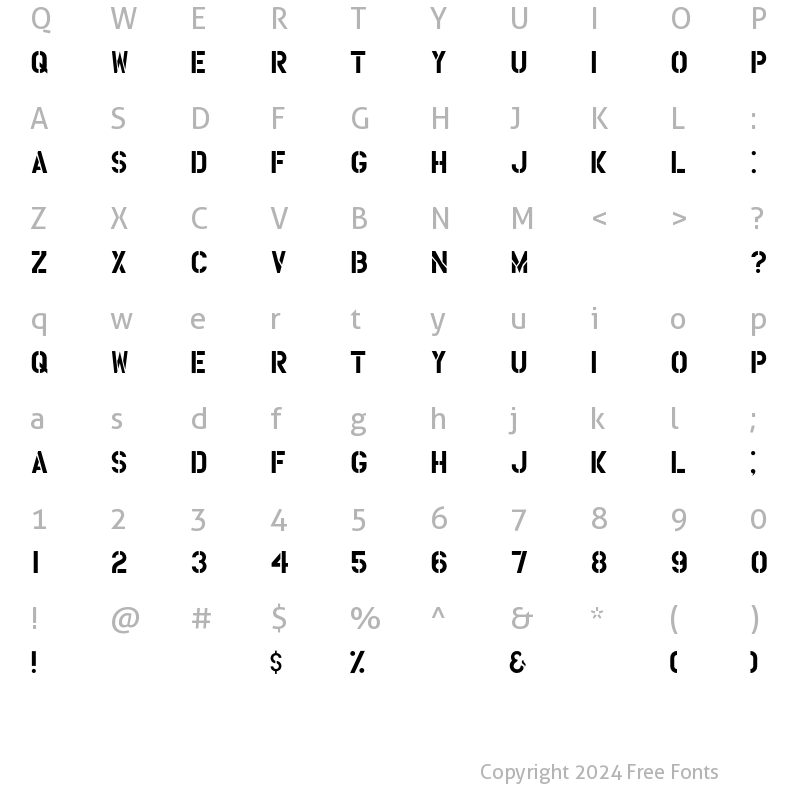 Character Map of HouseBroken Clean