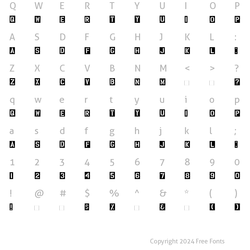 Character Map of HouseBrokenRough Roman