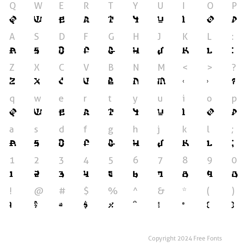 Character Map of HouseFly Medium