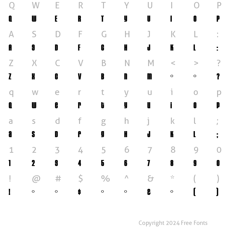 Character Map of HouseGothic Black