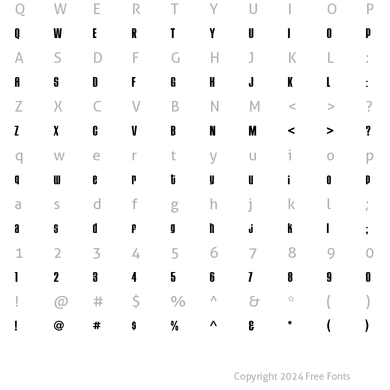 Character Map of HouseGothic-BoldFour Regular