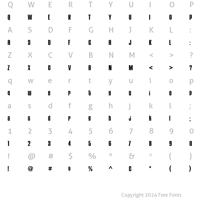 Character Map of HouseGothic BoldFour Regular