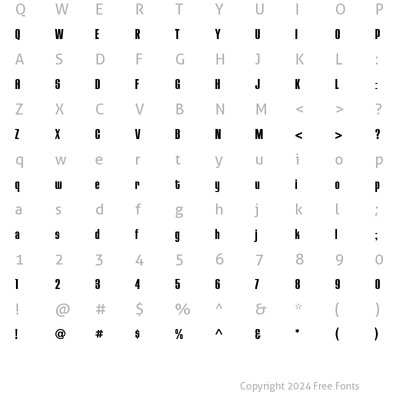 Character Map of HouseGothic-BoldOne Regular