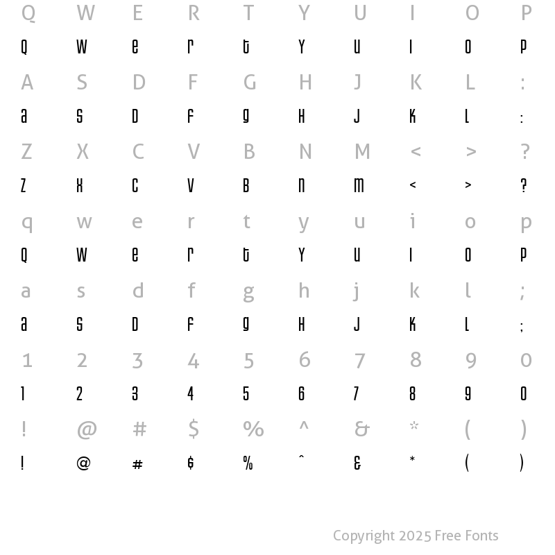 Character Map of HouseGothic LightAltCap s