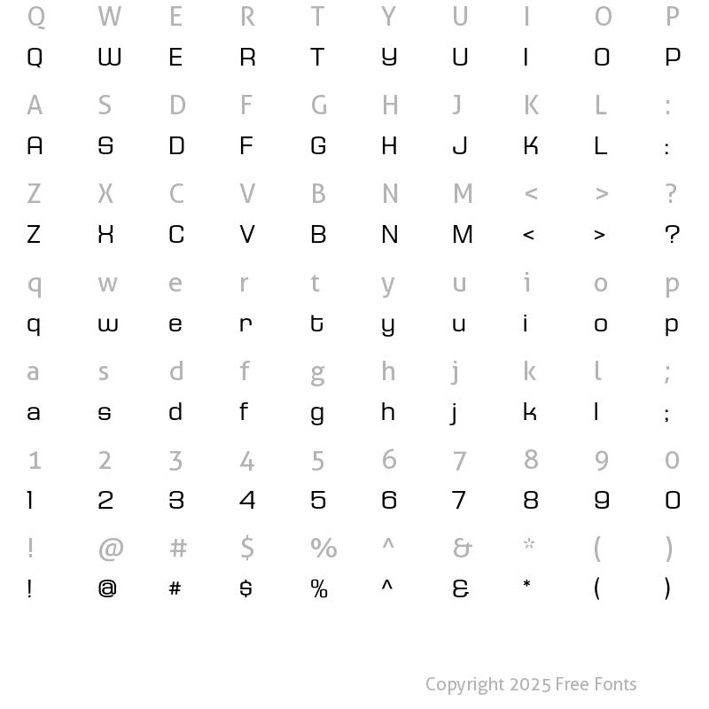 Character Map of HouseGothicHG23Ext LIGHT1