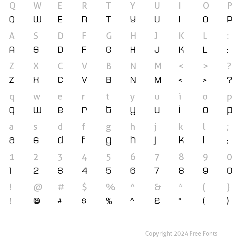 Character Map of HouseGothicHG23Ext LIGHT4