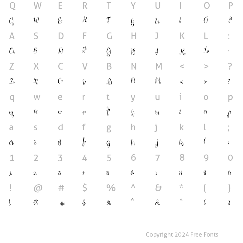 Character Map of HousemaidRegular Regular