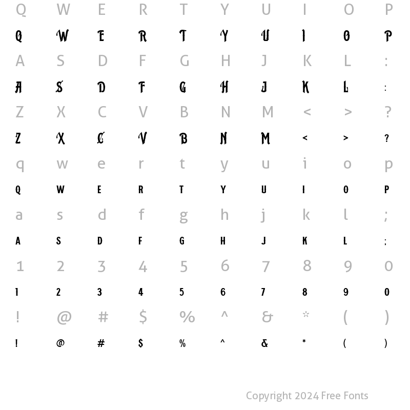 Character Map of Houstonville Regular