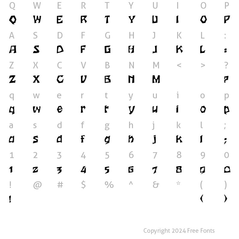 Character Map of Houtsnee Fineline Regular