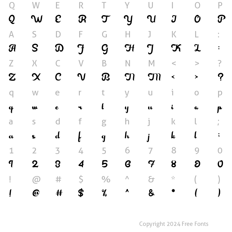 Character Map of Hovalik Regular