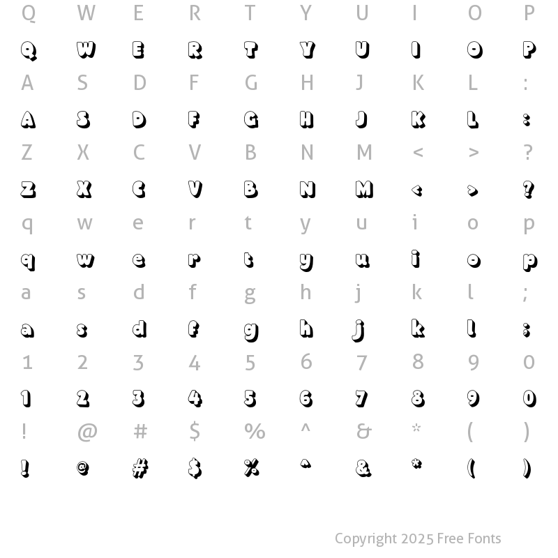 Character Map of Howli Layers Shadow