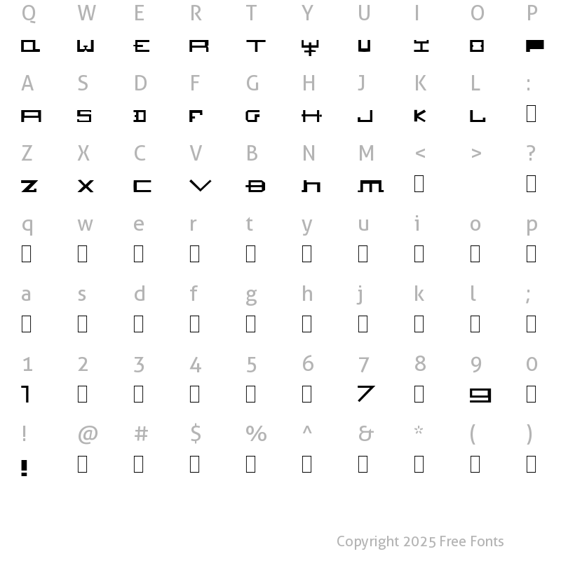 Character Map of HOZENOZZLE Normal