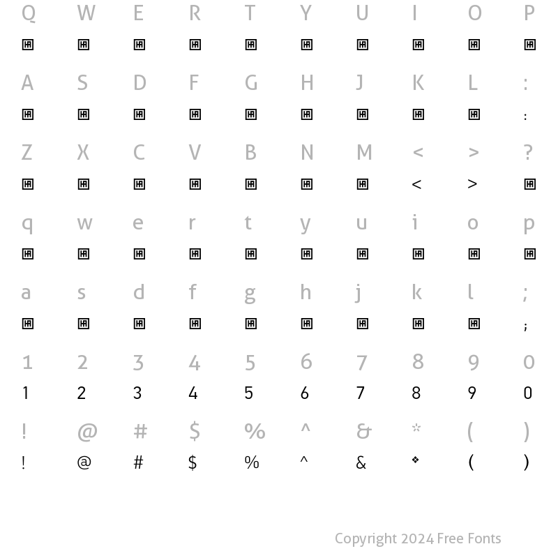 Character Map of HS Dream Light