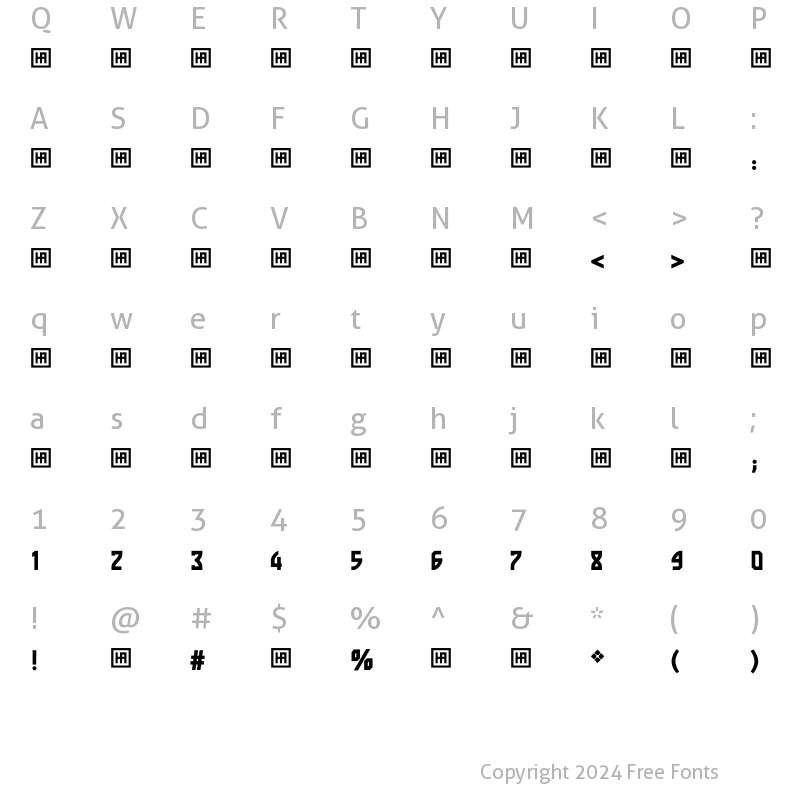 Character Map of HSAlmidad-Bold ?