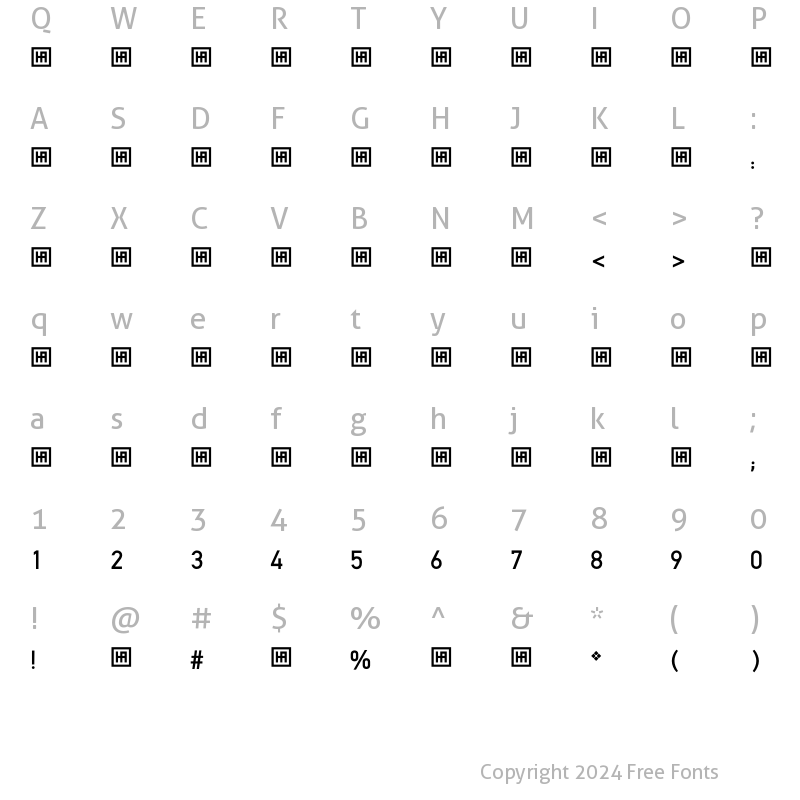 Character Map of HSIshraq-Regular ?