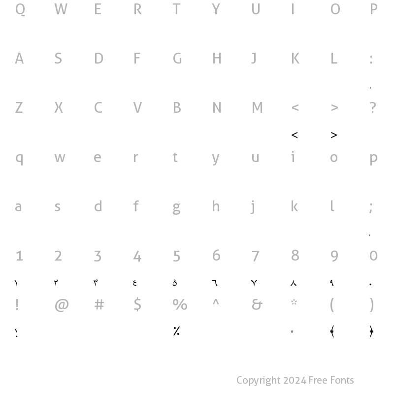 Character Map of HSN Moalla Regular