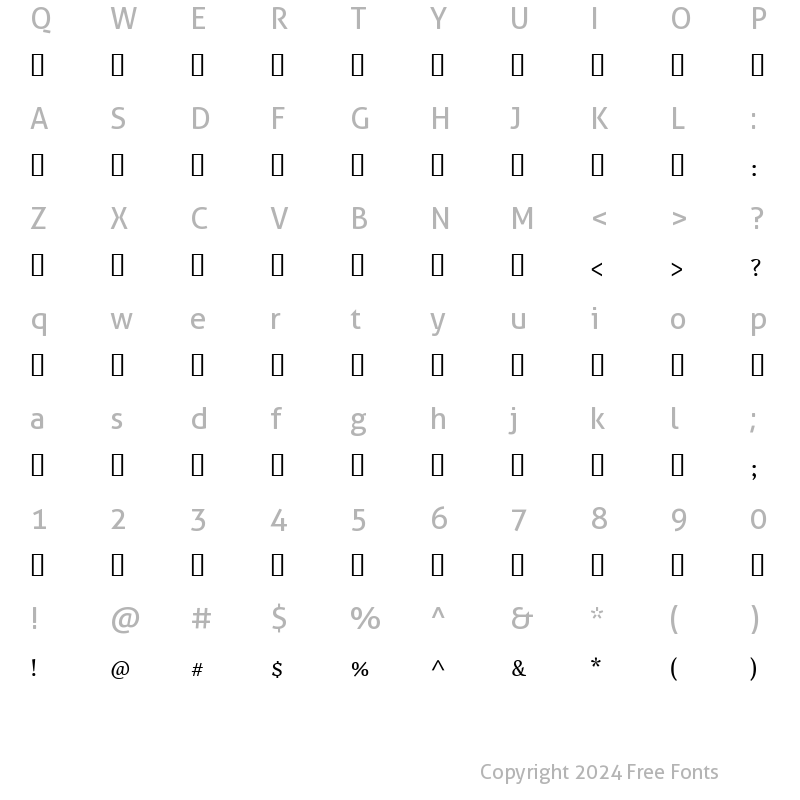 Character Map of HSN_Shahd_Regular Regular