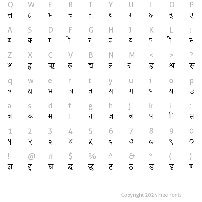 Character Map of HTPK_Rem Regular